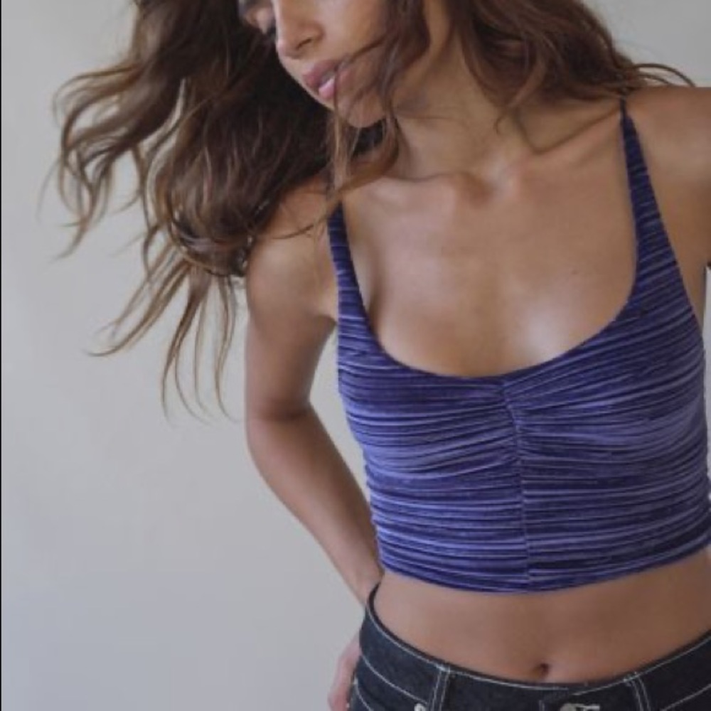 Urban outfitters ruched velvet top